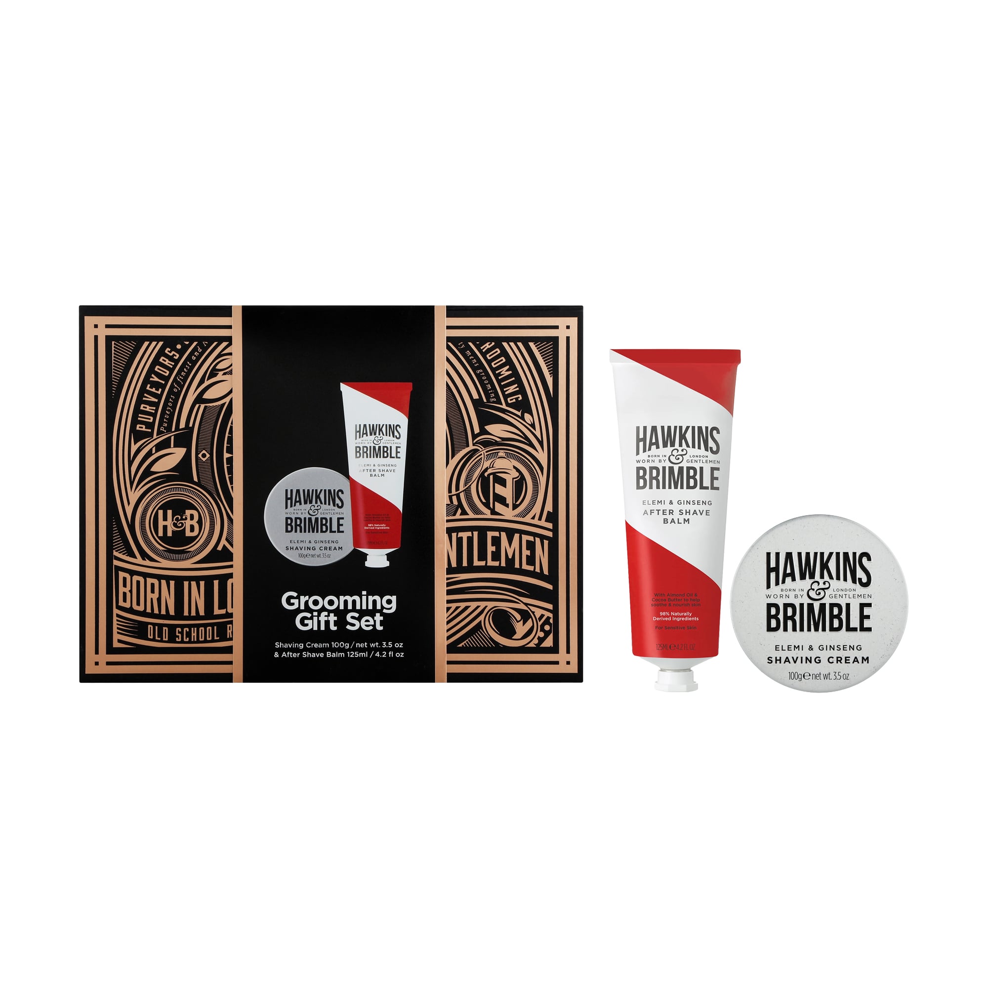 Чоловічий набір для гоління Hawkins &amp; Brimble Grooming Gift Set (бальзам після гоління, 125 мл + крем для гоління, 100 г)